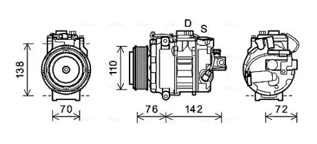 AVA BMW Компресор кондиціонера 1 (F20), 3 (F30, F80), 4 (F32, F82), X5 (E70), X5 (F15, F85), X6 (F16, F86) Ava cooling BWAK419