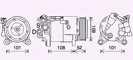 AVA BMW Компресор кондиціонера 2 Active Tourer (F45) 14-, 2 Gran Tourer (F46) 14-, 7 (G11, G12) 15-, X3 (F25) 14-, MINI Ava cooling BWAK566