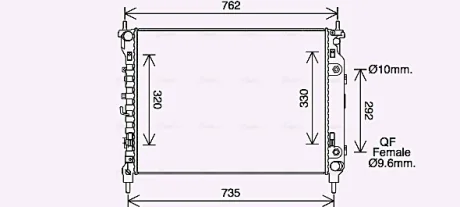 OPEL Радіатор охолодження двиг. Antara, Chevrolet Captiva 2.2CDTi 10- (акпп) Ava cooling CT2067
