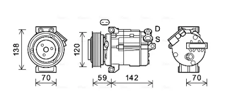 Компресор кондиціонера CHEVROLET CAPTIVA (2007) Ava cooling CTK063