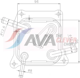AVA NISSAN Оливний радіатор (без корпуса) JUKE 1.6 10-, PULSAR 1.6 CVTC 12-, QASHQAI / QASHQAI +2 I 1.6 07-, ALMERA 1.6 11 Ava cooling DN3542