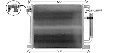 AVA NISSAN Радіатор кондиціонера (конденсатор) JUKE 1.2-1.6 10-, PULSAR 1.2, 1.5 14 Ava cooling DN5467D