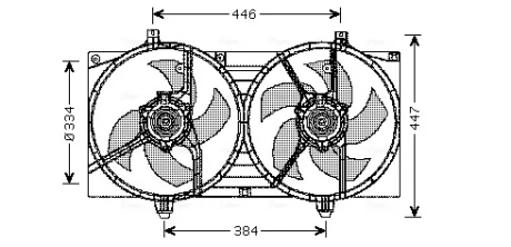 NISSAN Вентилятор радіатора (з дифузором) ALMERA 00 Ava cooling DN7528