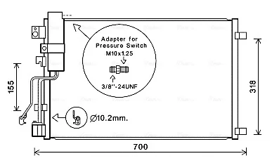 AVA NISSAN Радіатор кондиціонера (конденсатор) QASHQAI 1.5, 2.0 06-13 Ava cooling DNA5283D