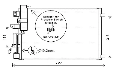 AVA NISSAN Радіатор кондиціонера (конденсатор) без осушувача QASHQAI 2.0D 07 Ava cooling DNA5290D