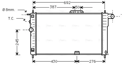 Радіатор охолодження DAEWOO NEXIA 15 MT - AC 94- (трубчато-пластинчаті) (AVA) AVA COOLING DWA2001