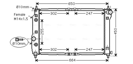 Радіатор охолодження CHEVROLET AVEO 1.5 (AT) Ava cooling DWA2068