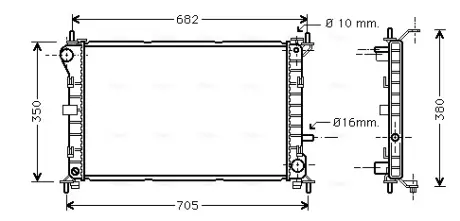 Радіатор охолодження двигуна FOCUS 14/6/8 MT +AC 98-05 (Ava) AVA COOLING FD2264
