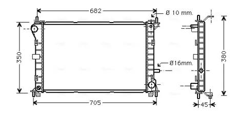 AVA FORD Радіатор охолодження FOCUS 1,8 TD 98- AVA COOLING FD2265