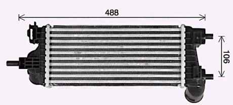 AVA FORD Інтеркулер C-MAX II 1.0 12-, FOCUS III 1.0 12-, GRAND C-MAX 1.0 12-, TRANSIT V408 1.0 13 Ava cooling FD4662