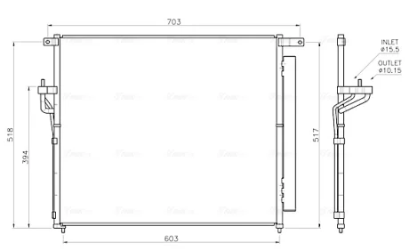 AVA FORD Радіатор кондиціонера (конденсатор) з осушувачем Ranger 2.2/3.2TDCi 11 Ava cooling FD5706D