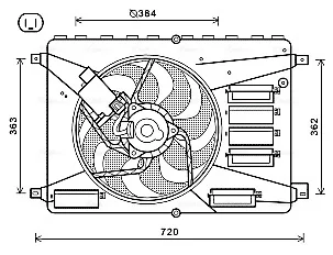 FORD Вентилятор радіатора Galaxy, Kuga I, Mondeo IV, S-Max 1.6/2.0TDCi 06 Ava cooling FD7556