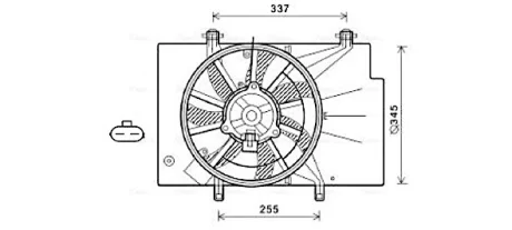 AVA FORD Вентилятор радіатора B-Max, Fiesta VI 1.25/1.6 08 Ava cooling FD7559