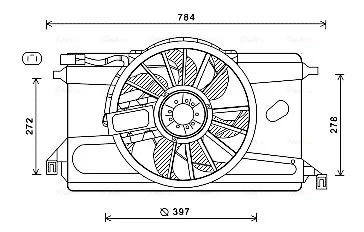 FORD Вентилятор радіатора (дифузор в зборі) C-MAX, FOCUS II Ava cooling FD7561