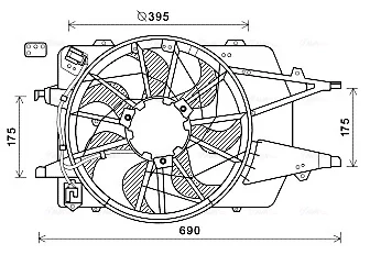 FORD Вентилятор радіатора (з дифузором) Focus 1.4/2.0 98 Ava cooling FD7577