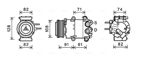 AVA FORD Компресор кондиціонера FIESTA VI 1.6 08 Ava cooling FDAK498