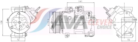 FORD Компресор кондиціонера GALAXY III 2.0 18-, MONDEO V 2.0 19-, S-MAX 2.0 18-, TRANSIT CUSTOM V362 2.0 15-, FORD USA Ava cooling FDAK732