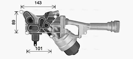 FIAT Оливний радіатор (з корпусом) 500 1.3 09-, DOBLO 1.3, 1.4 10-, LANCIA, OPEL, VAUXHALL Ava cooling FT3478H
