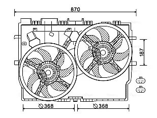 AVA FIAT Вентилятор радіатора (без кондиціонера) Ducato 2.2/3.0d 06 Ava cooling FT7583