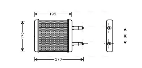 AVA HYUNDAI Радіатор опалення Accent I,II, Coupe, Getz, lantra II, Pony AVA COOLING HY6061