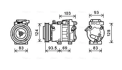 AVA HYUNDAI Компресор кондиціонера ELANTRA IV 1.6, 2.0 06-, i30 1.4, 1.6 07-, KIA Ava cooling HYAK238