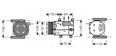 AVA JAGUAR Компресор S-TYPE II 99-, X-TYPE I 01- Ava cooling JRAK025