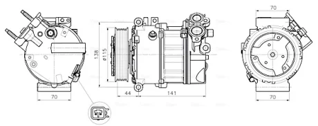 AVA Компресор кондиціонера DISCOVERY IV 5.0 V8 09-, RANGE III 4.4 D, 5.0 09-, RANGE SPORT I 5.0 09-, JAGUAR Ava cooling JRAK061