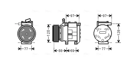 AVA KIA Компресор кондиціонера SORENTO I 2.5 02 Ava cooling KAAK117