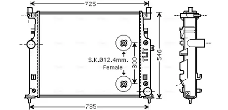 AVA DB Радіатор системи охолодження двигуна GL-CLASS (X164), M-CLASS (W164), R-CLASS (W251, V251) AVA COOLING MS2458