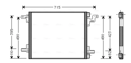 AVA DB Радіатор кондиціонера (конденсатор) без осушувача ML W163 00- AVA COOLING MS5270