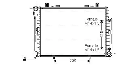 DB Радіатор сист. охолодження двигуна S-Class W140 3.0/3.5TD 93 Ava cooling MSA2144