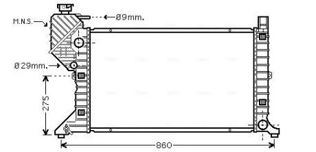 AVA DB Радіатор охолодження двиг. SPRINTER CDI 00- AVA COOLING MSA2300
