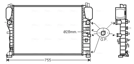 AVA DB радіатор охолодження W211 E200/500 02- AVA COOLING MSA2394