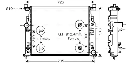 Радіатор охолодження MB W164/251 ML/GL/R AT 05(AVA) AVA COOLING MSA2436