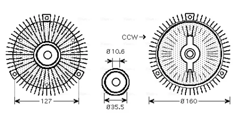 DB віскомуфта вентилятора радіатора W210/140 2.8/3.2 93 Ava cooling MSC418