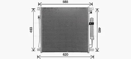AVA MITSUBISHI Радіатор кондиціонера (конденсатор) з осушувачем L200, Pajero Sport III, Fiat 14 Ava cooling MT5285D