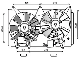 MAZDA Вентилятор радіатора CX-7 2.3 06 Ava cooling MZ7547