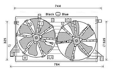 MAZDA Вентілятор радіатора 3 1.6 08-14 Ava cooling MZ7550