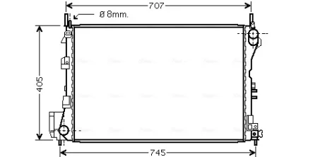 AVA OPEL Радіатор охолодження двиг. VECTRA C 2.2-3.2, FIAT, CADILLAC, SAAB AVA COOLING OL2340