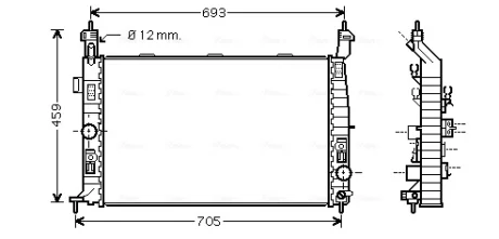 AVA OPEL Радіатор системи охолодження двигуна Meriva A 1.7DTi 03- AVA COOLING OL2348