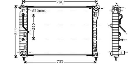 AVA CHEVROLET Радіатор системи охолодження двигуна CAPTIVA 06-, OPEL, VAUXHALL AVA COOLING OL2434