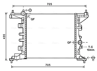 AVA OPEL Радіатор системи охолодження двигуна MERIVA B 1.4 10-, NISSAN NV400 dCi 170 15-, VAUXHALL AVA COOLING OL2568