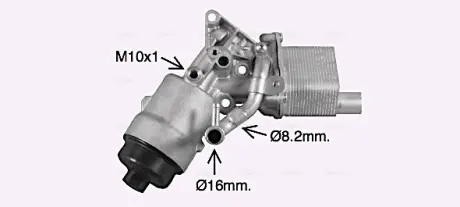 AVA OPEL Оливний радіатор (з корпусом) Adam, Astra J, Corsa D/E, Insignia, Mokka, Zafira Tourer 1.4 09- AVA COOLING OL3702H