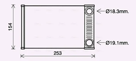 OPEL Радіатор опалення MOKKA / MOKKA X 1.4, 1.6, 1.7, 1.8 12-, CHEVROLET Ava cooling OL6656