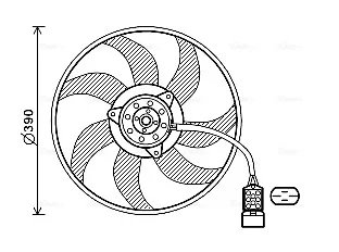 OPEL Вентилятор радіатора (без дифузора) COMBO 1.3 04-, CORSA C 1.3, 1.7 03-, VAUXHALL Ava cooling OL7671