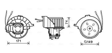 AVA OPEL Вентилятор салону Astra G/H 98- AVA COOLING OL8627
