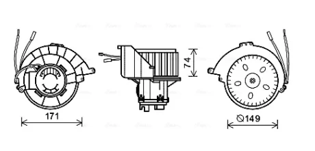 AVA OPEL Вентилятор салона Astra G Ava cooling OL8628
