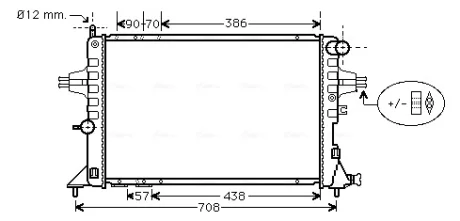 Радіатор охолодження двиг. ASTRA G 1.7 TD 98- Ava cooling OLA2252