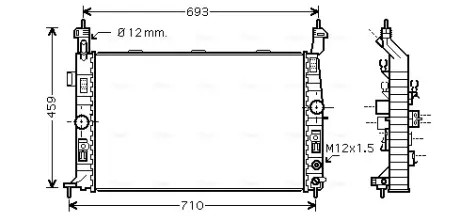 Радіатор охолодження двигуна OPEL Meriva 03- (Ava) AVA COOLING OLA2431