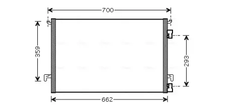 AVA OPEL Радіатор кондиціонера (конденсатор) Signum, Vectra C 1.9CDTi/2.2DTI 02-, Fiat Croma AVA COOLING OLA5334